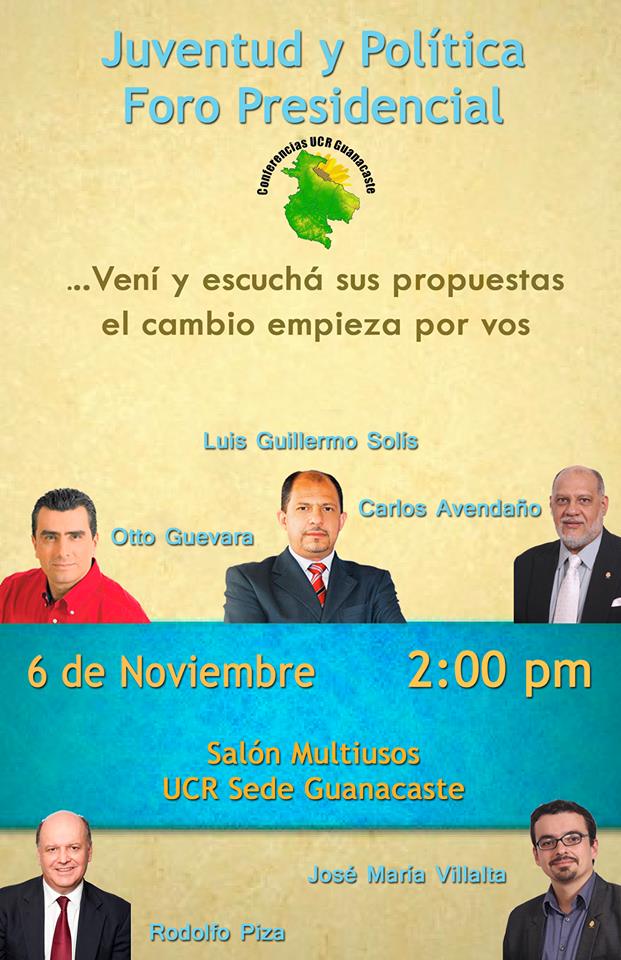 Comunidad Estudiantil de la UCR Sede Guanacaste, organizará debate presidencial